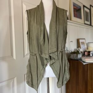 Max Jeans Sleeveless Draped Vest ~ 100% Tencel